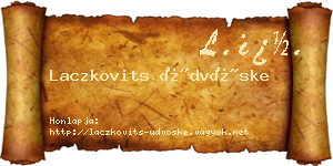Laczkovits Üdvöske névjegykártya